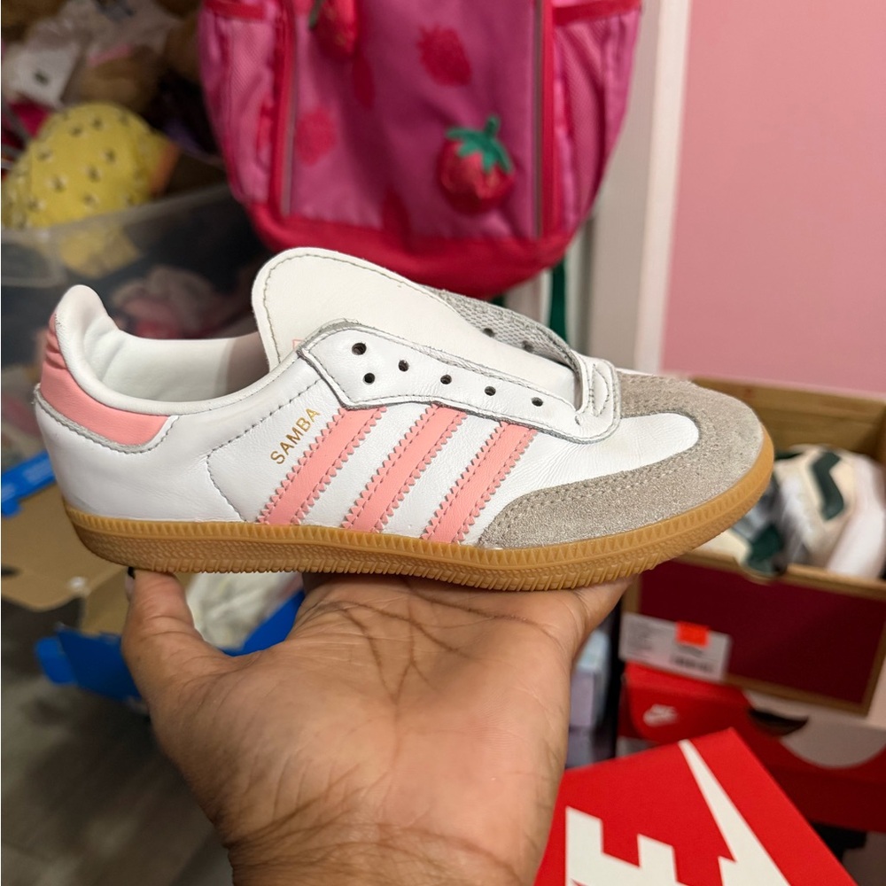 Adidas Kids Samba Sneaker - White & Pink